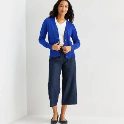 Liz Claiborne Womens V Neck Long Sleeve Button Cardigan