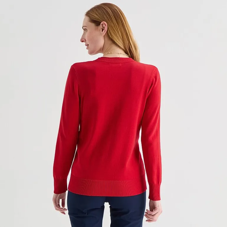 Liz Claiborne Womens V Neck Long Sleeve Button Cardigan