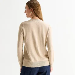 Liz Claiborne Womens V Neck Long Sleeve Button Cardigan