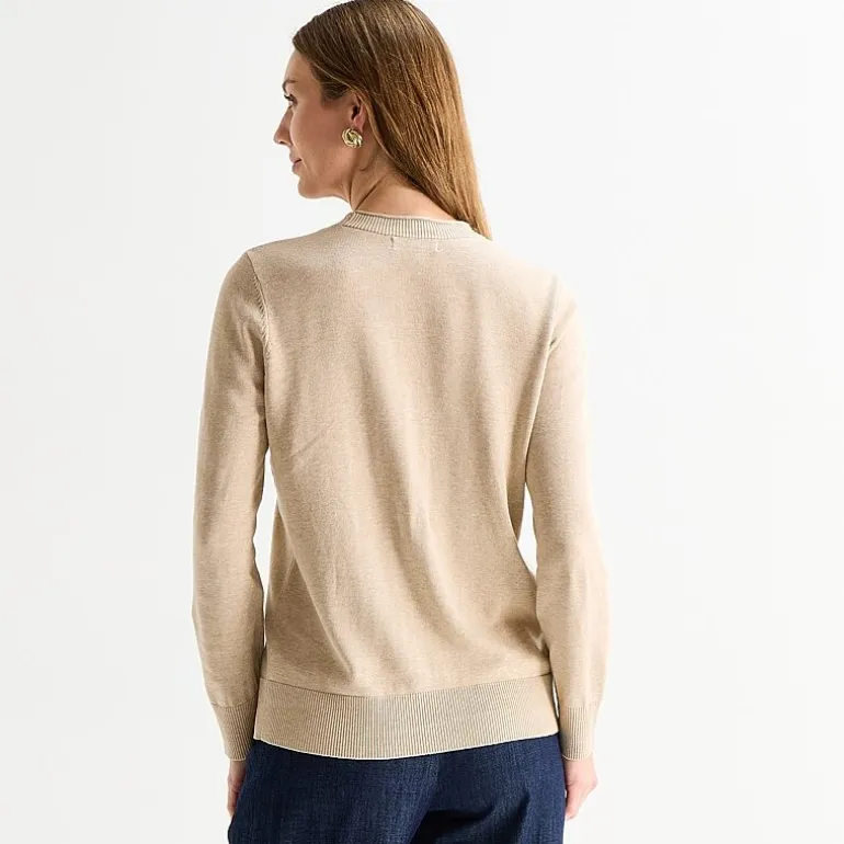 Liz Claiborne Womens V Neck Long Sleeve Button Cardigan