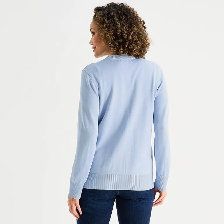 Liz Claiborne Womens V Neck Long Sleeve Button Cardigan