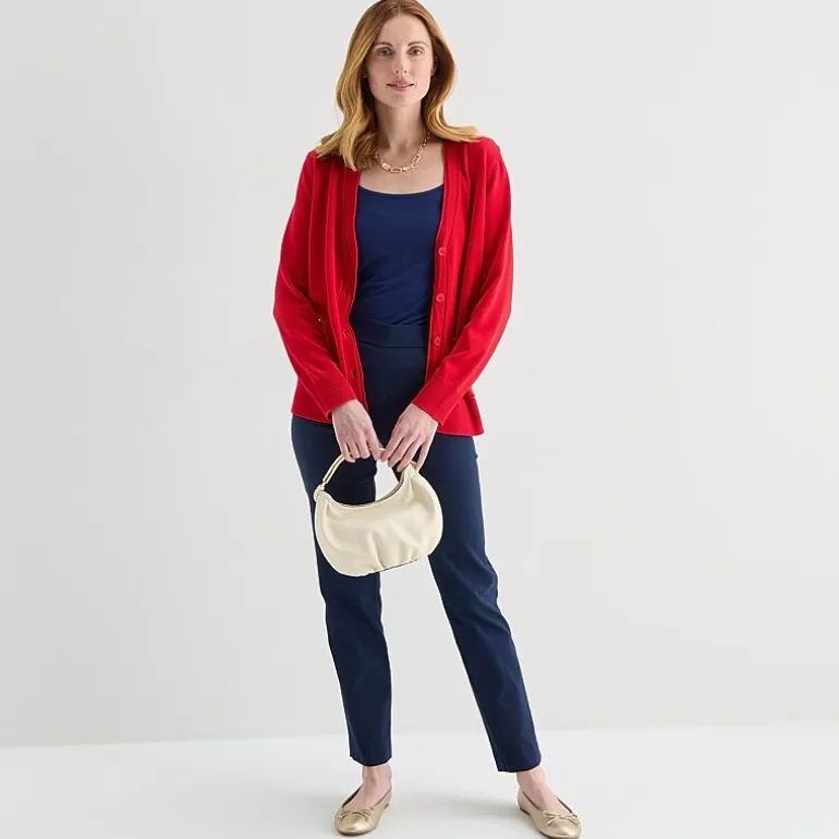 Liz Claiborne Womens V Neck Long Sleeve Button Cardigan