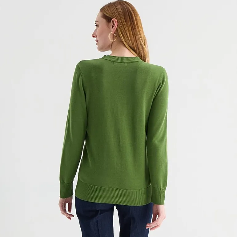 Liz Claiborne Womens V Neck Long Sleeve Button Cardigan