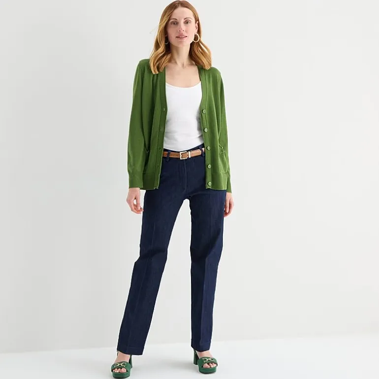 Liz Claiborne Womens V Neck Long Sleeve Button Cardigan