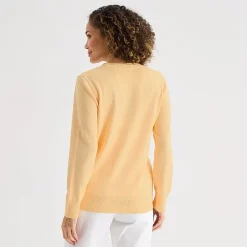 Liz Claiborne Womens V Neck Long Sleeve Button Cardigan
