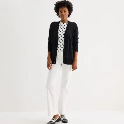 Liz Claiborne Womens V Neck Long Sleeve Button Cardigan