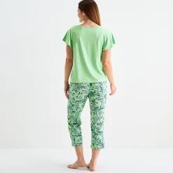 Liz Claiborne Womens V-Neck Short Sleeve 2-pc. Pajama Sets