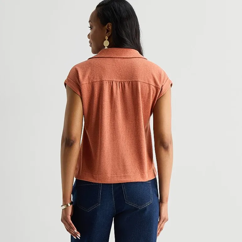 Liz Claiborne Womens V Neck Short Sleeve Blouse