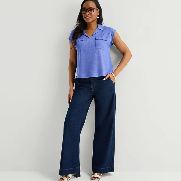Liz Claiborne Womens V Neck Short Sleeve Blouse