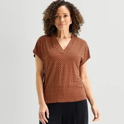 Liz Claiborne Womens V Neck Short Sleeve T-Shirt