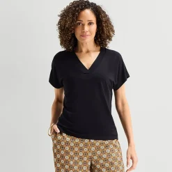 Liz Claiborne Womens V Neck Short Sleeve T-Shirt
