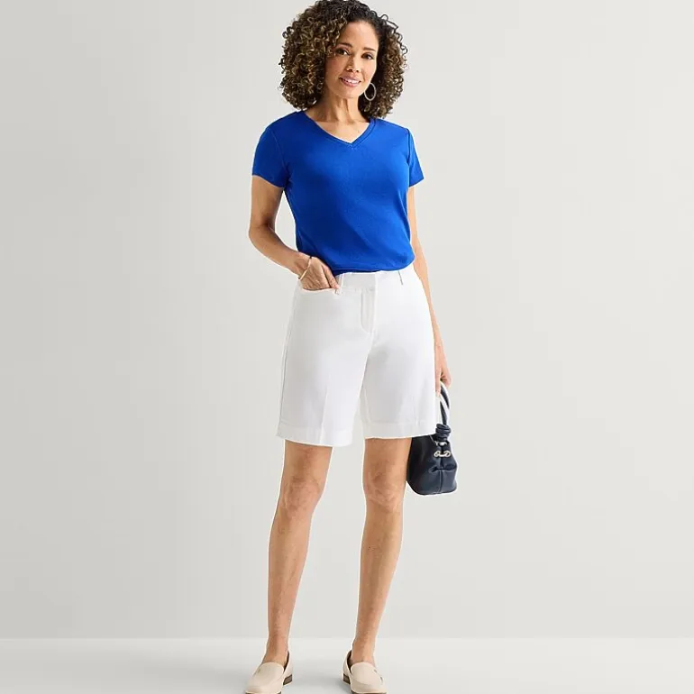 Liz Claiborne Womens V Neck Short Sleeve T-Shirt