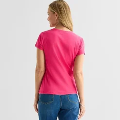 Liz Claiborne Womens V Neck Short Sleeve T-Shirt