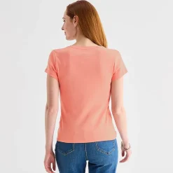 Liz Claiborne Womens V Neck Short Sleeve T-Shirt