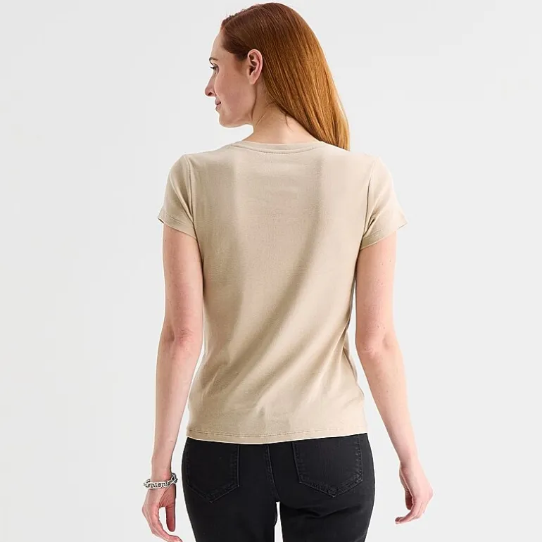 Liz Claiborne Womens V Neck Short Sleeve T-Shirt
