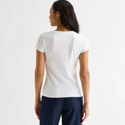 Liz Claiborne Womens V Neck Short Sleeve T-Shirt