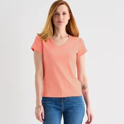Liz Claiborne Womens V Neck Short Sleeve T-Shirt