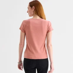 Liz Claiborne Womens V Neck Short Sleeve T-Shirt
