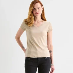 Liz Claiborne Womens V Neck Short Sleeve T-Shirt