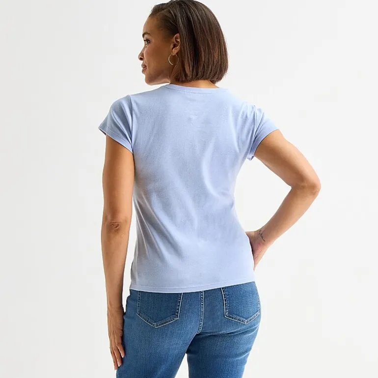 Liz Claiborne Womens V Neck Short Sleeve T-Shirt