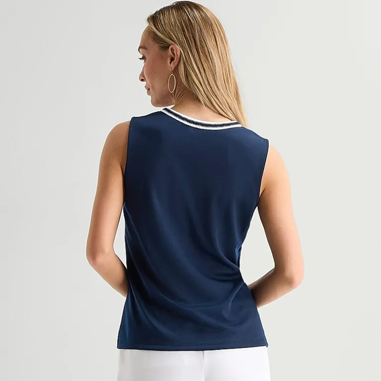 Liz Claiborne Womens V Neck Sleeveless Blouse