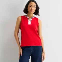 Liz Claiborne Womens V Neck Sleeveless Blouse