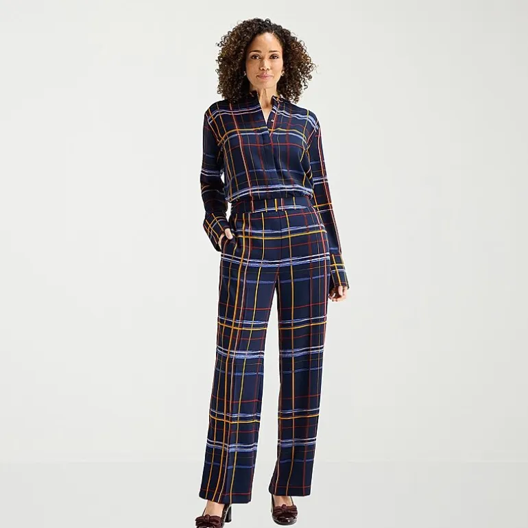 Liz Claiborne Womens Wide Leg Mid Rise Pull-On Pant
