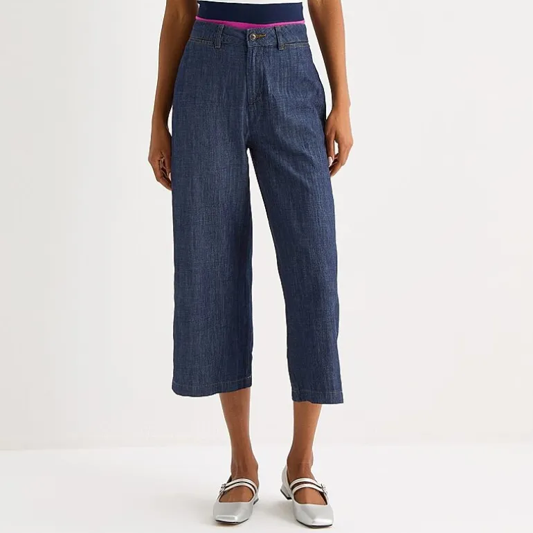 Liz Claiborne Womens Wide Leg Mid Rise Cropped Pant