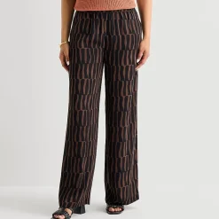 Liz Claiborne Womens Wide Leg Mid Rise Pull-On Pant