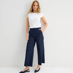 Liz Claiborne Womens Wide Leg Mid Rise Trouser
