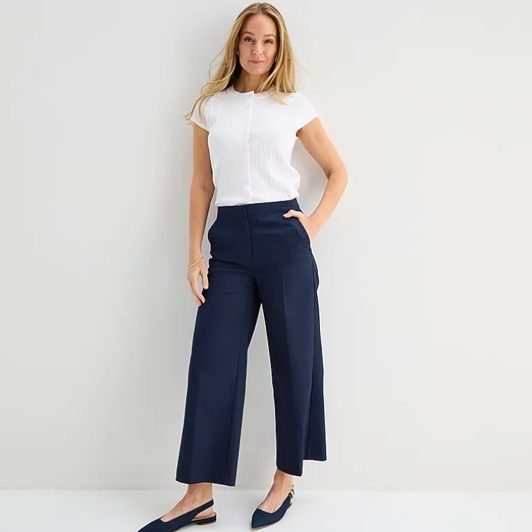 Liz Claiborne Womens Wide Leg Mid Rise Trouser
