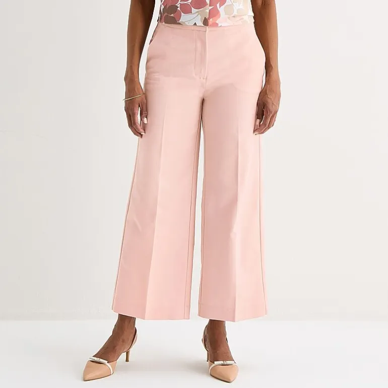 Liz Claiborne Womens Wide Leg Mid Rise Trouser