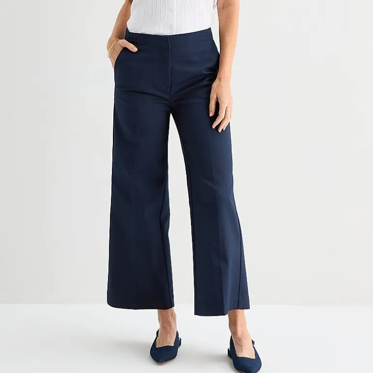 Liz Claiborne Womens Wide Leg Mid Rise Trouser