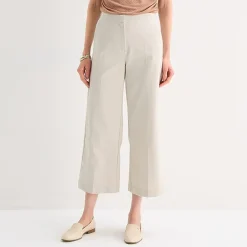 Liz Claiborne Womens Wide Leg Mid Rise Trouser