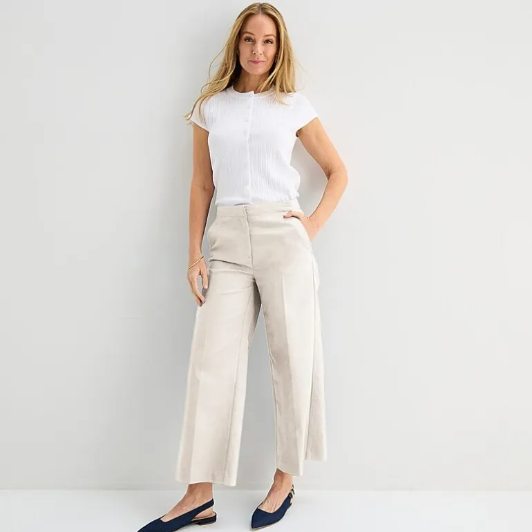 Liz Claiborne Womens Wide Leg Mid Rise Trouser