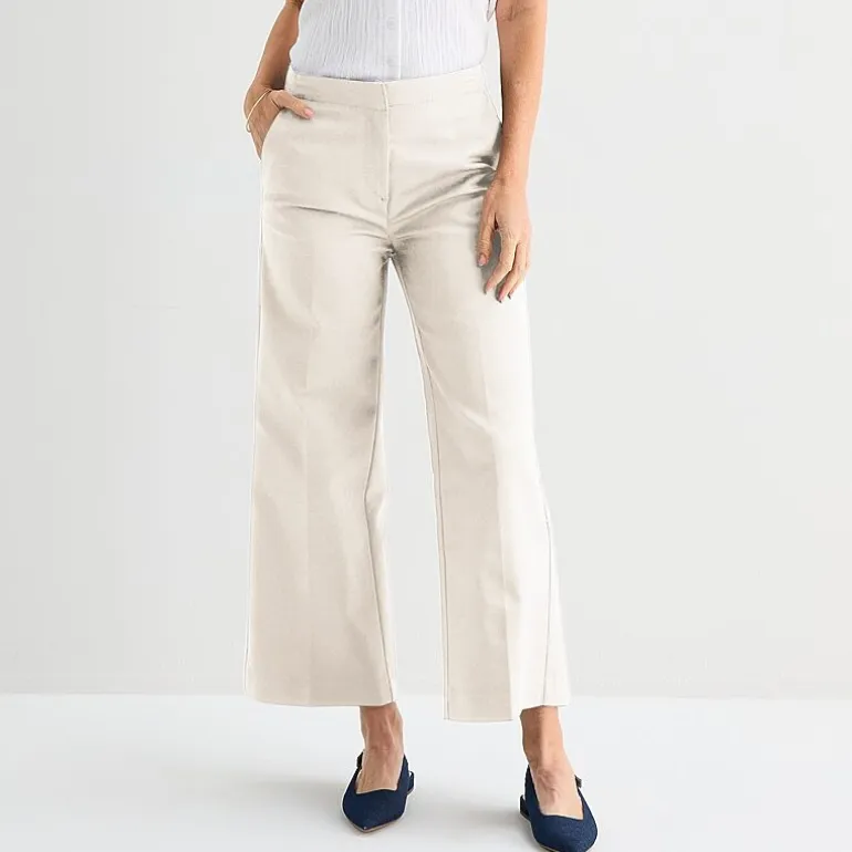 Liz Claiborne Womens Wide Leg Mid Rise Trouser