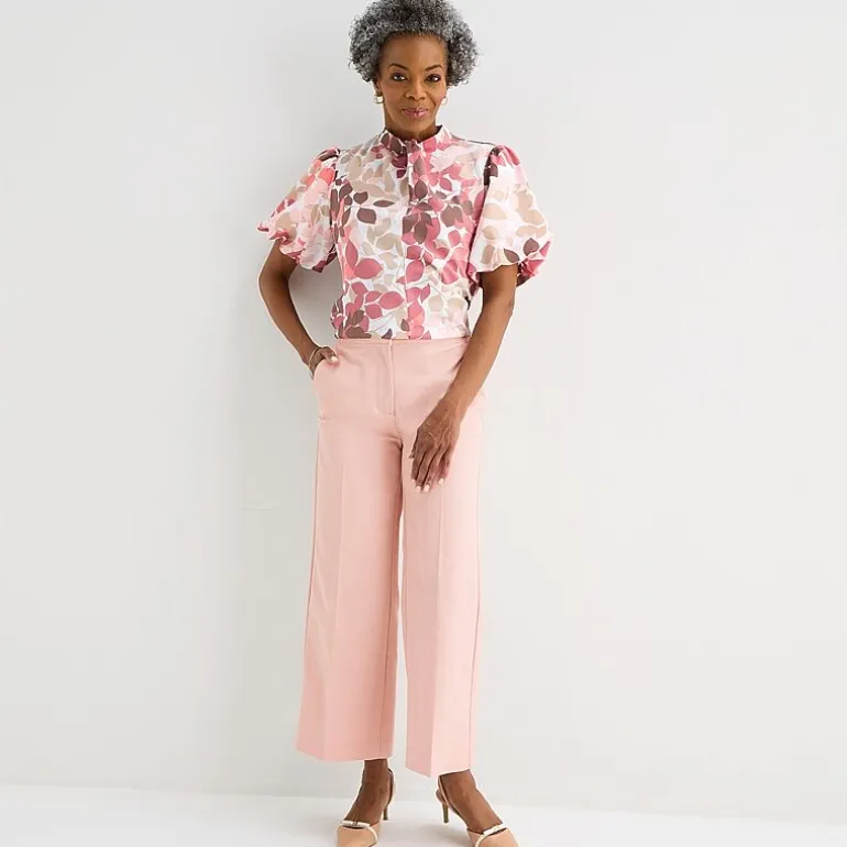 Liz Claiborne Womens Wide Leg Mid Rise Trouser