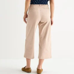 Liz Claiborne Womens Wide Leg Mid Rise Cropped Pant