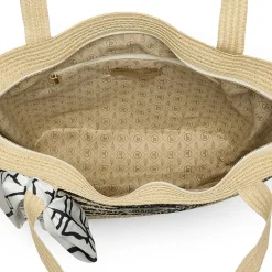 London Fog Straw Tote Bag