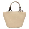London Fog Straw With Wide Braided Tote Bag
