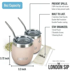 London Sip 8-oz. Yerba Mate Cup Set