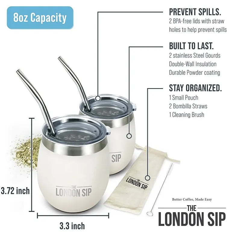 London Sip 8-oz. Yerba Mate Cup Set