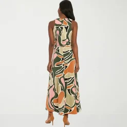 London Style Womens V Neck Sleeveless Maxi Dress