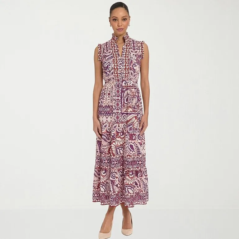 London Times Womens Mock Neck Sleeveless Maxi Dress
