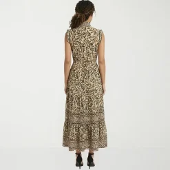 London Times Womens Notch Neck Sleeveless Maxi Dress