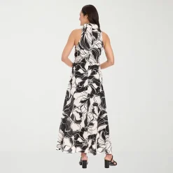London Times Womens Petite V Neck Sleeveless Maxi Dress