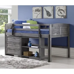 Louver Twin Modular Low Loft Bed - Group C