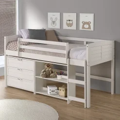 Louver Twin Modular Low Loft Bed - Group C