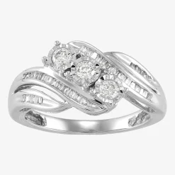 Love Lives Forever 1/2 CT.T.W. Round White Natural Diamond 10K Gold 3-Stone Ring
