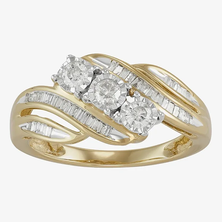 Love Lives Forever 1/2 CT.T.W. Round White Natural Diamond 10K Gold 3-Stone Ring